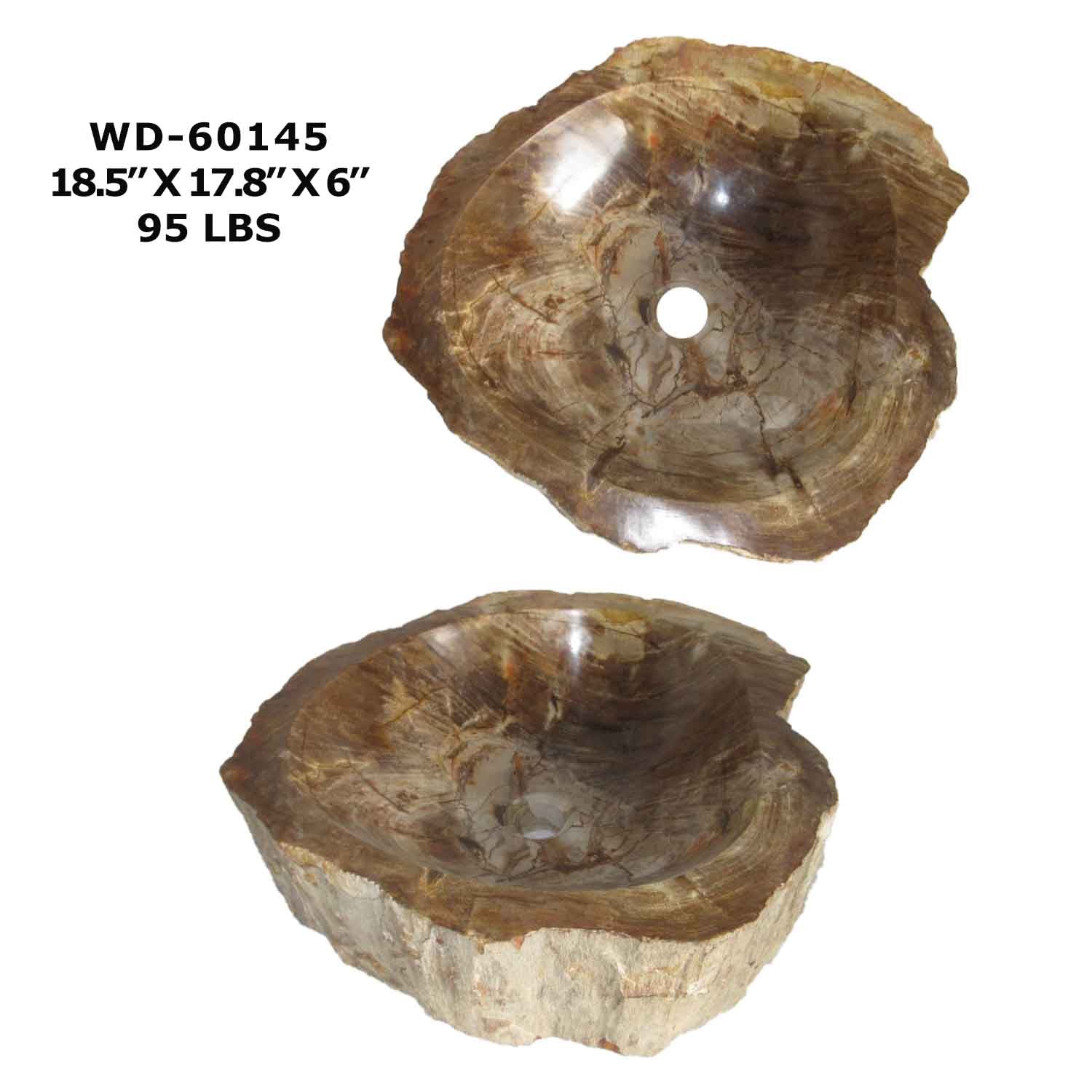 Petrified Wood Sink - Natural Stone Bathroom Vessel Sink - WD 60145