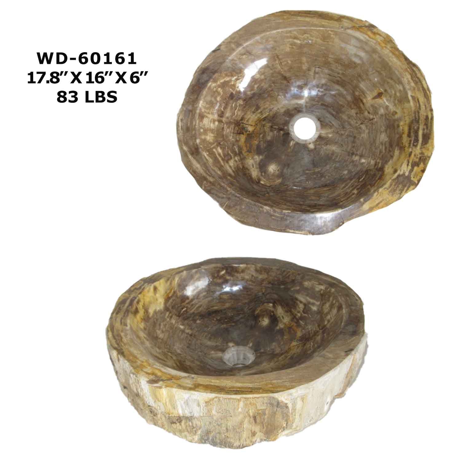 Petrified Wood Sink - Natural Stone Bathroom Vessel Sink - WD 60161