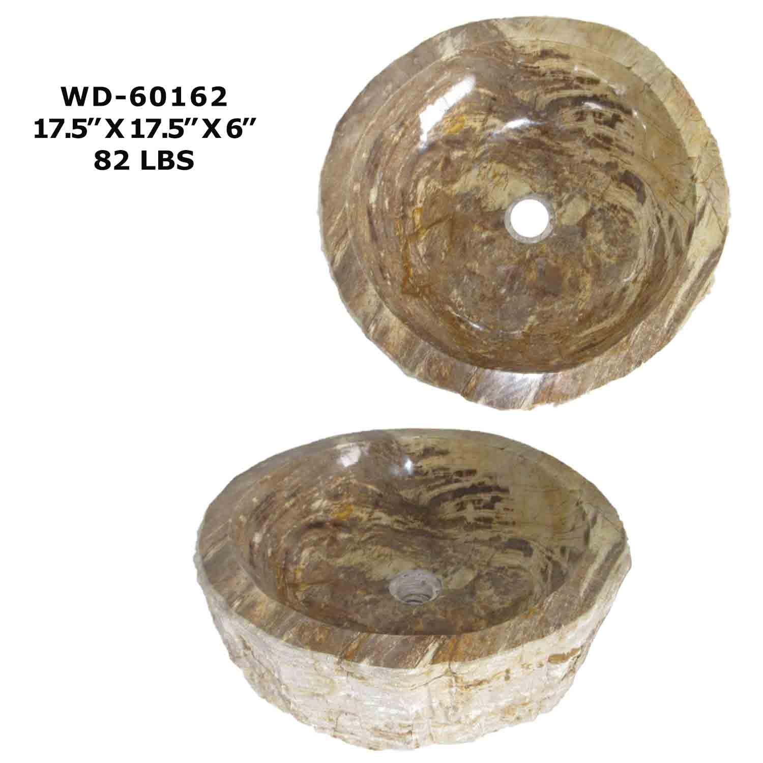 Petrified Wood Sink - Natural Stone Bathroom Vessel Sink - WD 60162