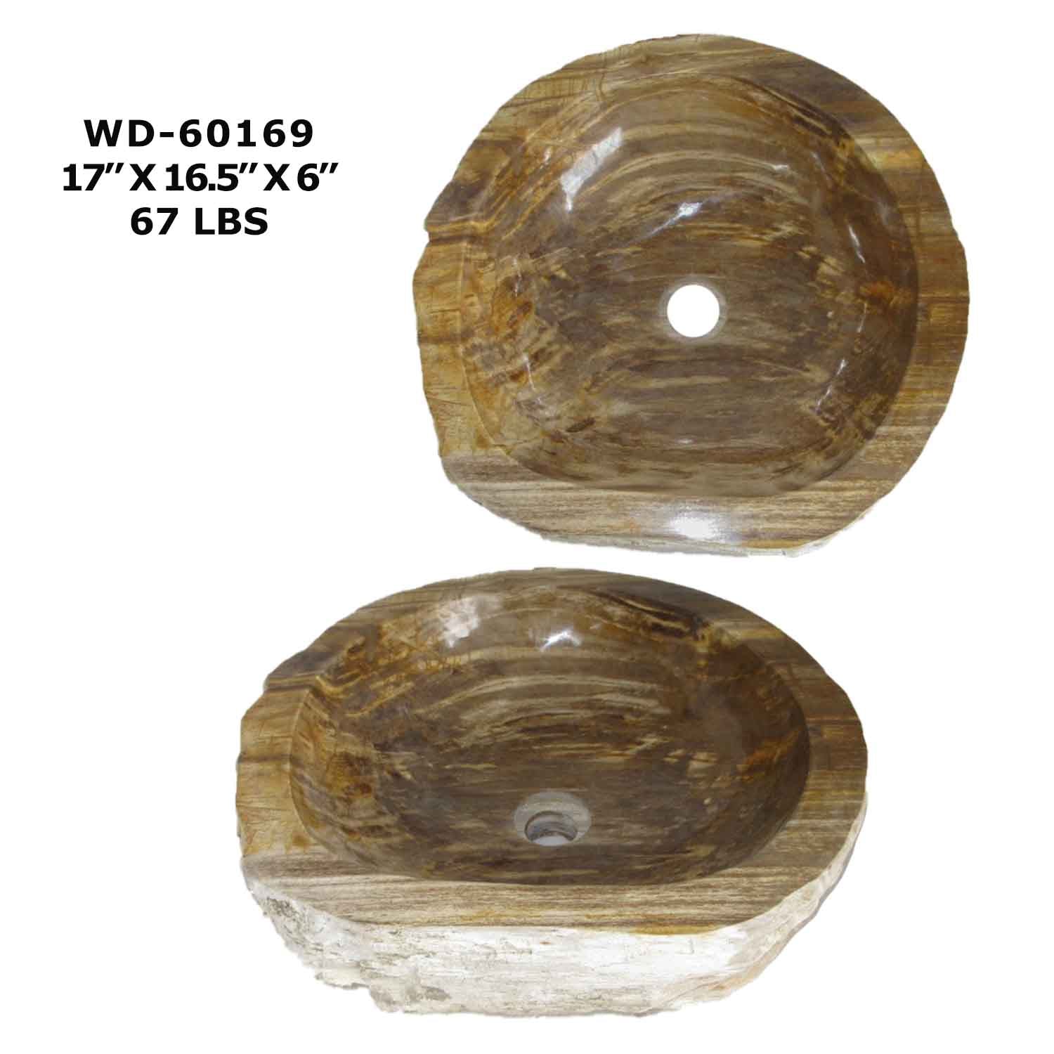 Petrified Wood Sink - Natural Stone Bathroom Vessel Sink - WD 60169