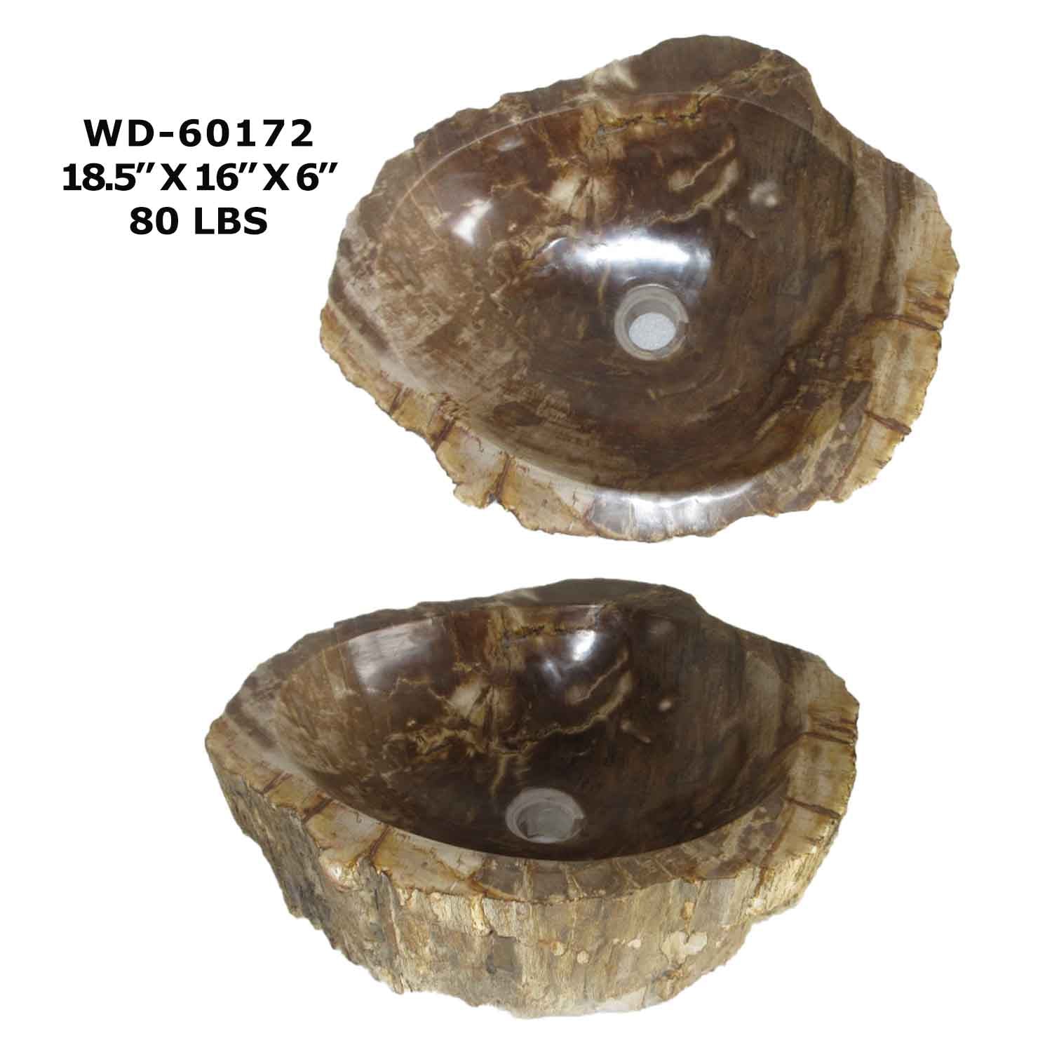 Petrified Wood Sink - Natural Stone Bathroom Vessel Sink - WD 60172