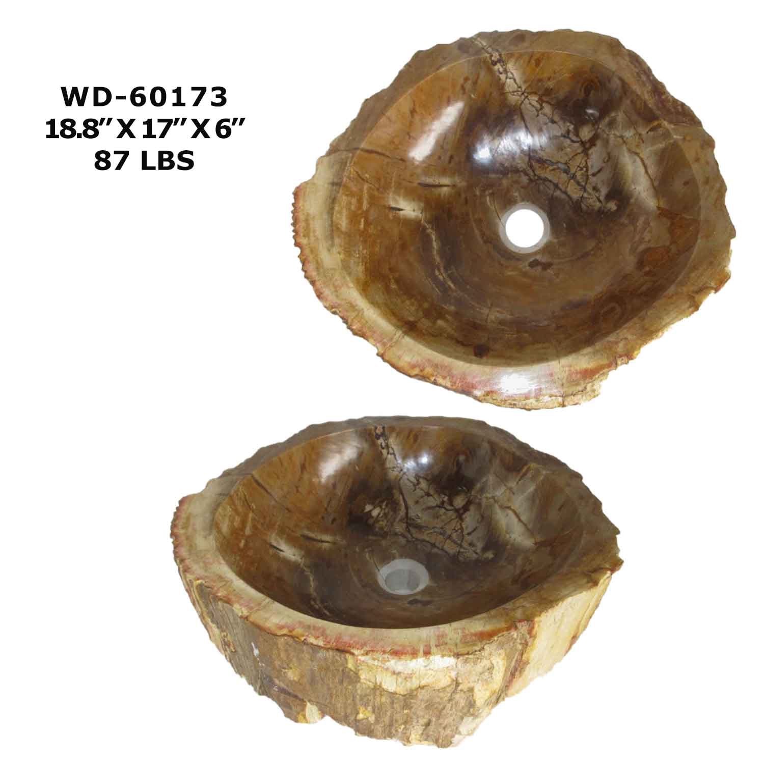 Petrified Wood Sink - Natural Stone Bathroom Vessel Sink - WD 60173