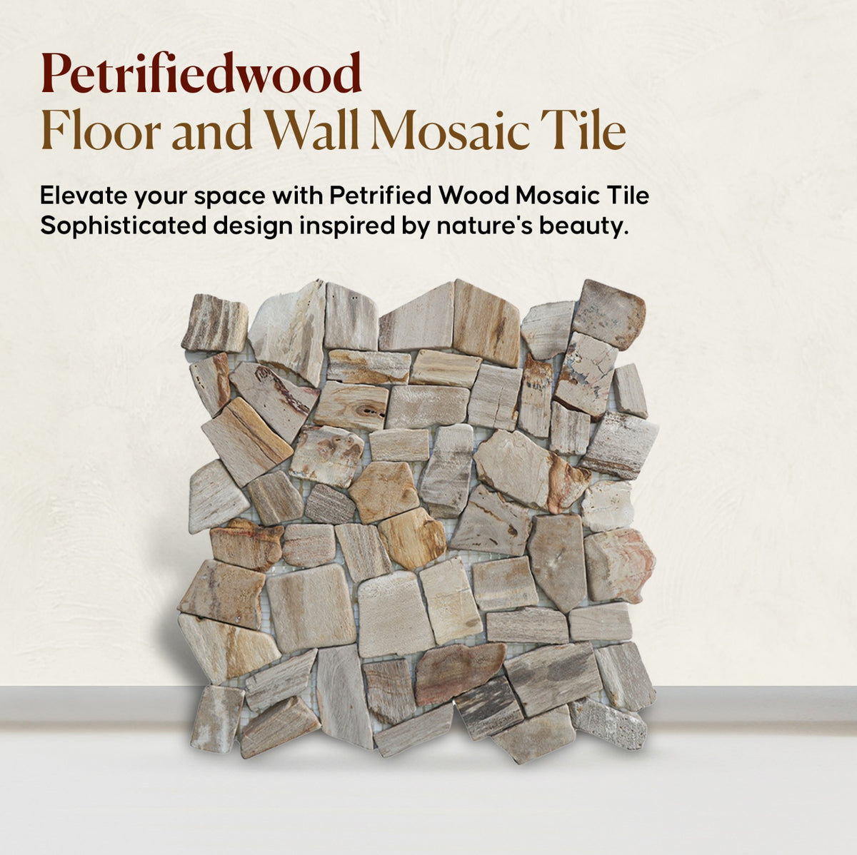 Random Petrified Wood Mosaic Wall Floor Tiles