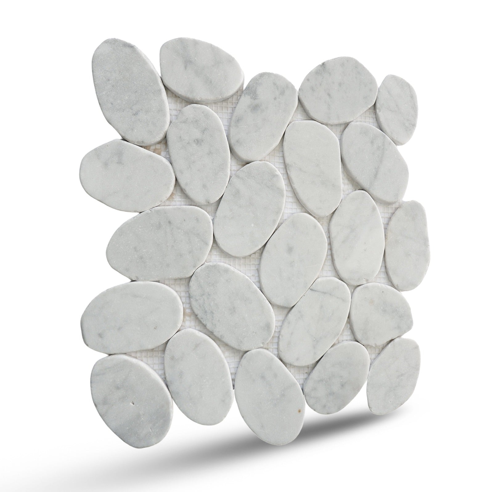 White Marble Mosaic Tile, XL SLICE CARRARA Mosaic Wall & Floor Tile